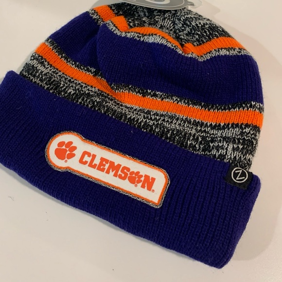 Clemson Tigers NCAA ACC Beanie Winter Knit Ski Hat Zephyr Brand New - Picture 2 of 5